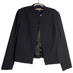 I.E. Women's Navy Jacket Blazer Y2K Classic Full Zip Pockets Vintage Lined sz 12